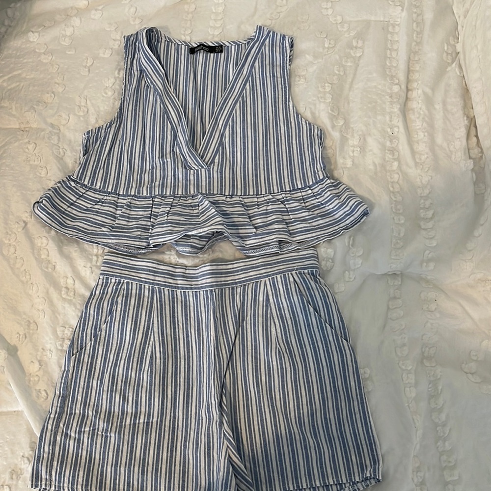 Two piece ruffle top set